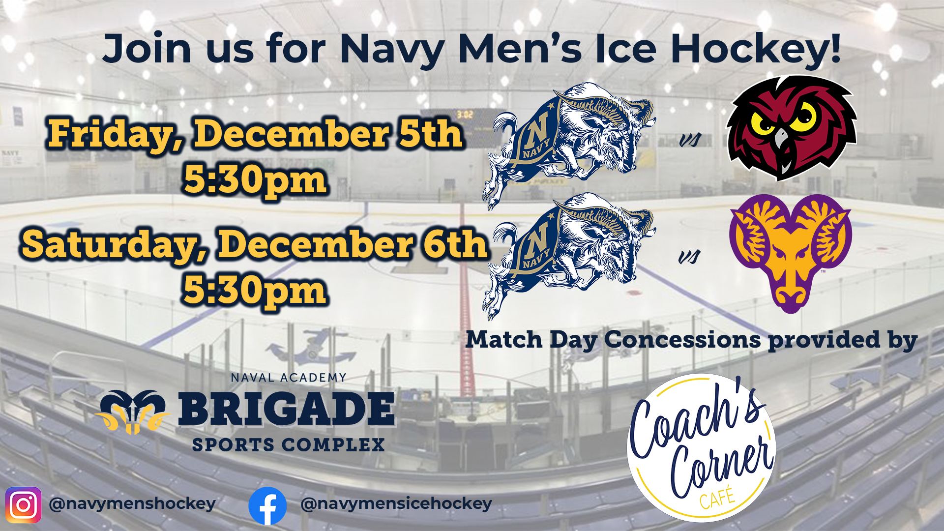 Men's Ice Hockey - USNA vs. Temple University