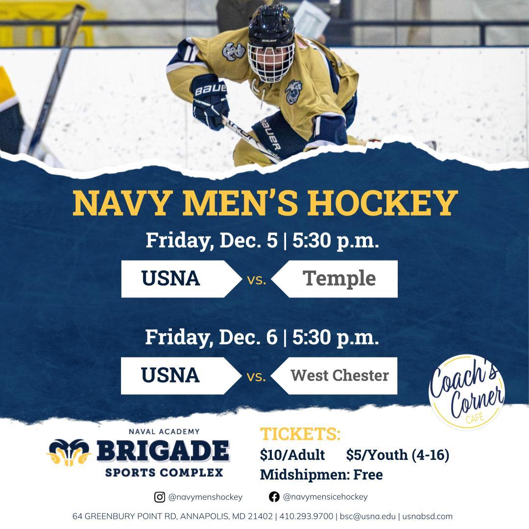 Men's Ice Hockey - USNA vs. Temple University